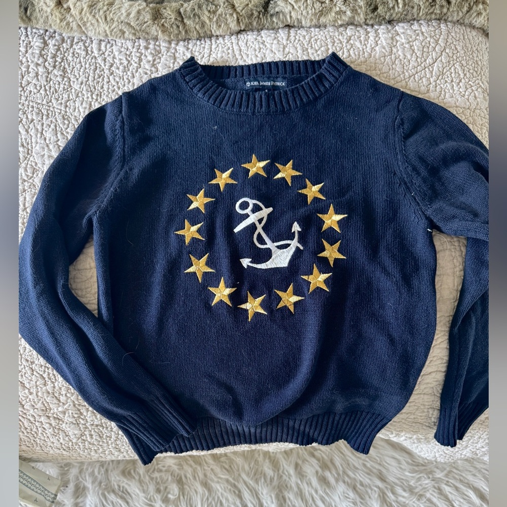 Kiel James Patrick Anchor Starboard Cotton Sweater SZ SM